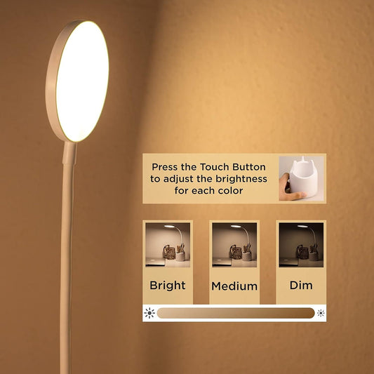 3 Colour Mode LED Study/Table/Desk Lamp with Pen Holder(Plastic, White, Pack of 1)